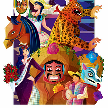 Feria de Chilpancingo (colaboración con Tigre Manso) Ein Projekt aus dem Bereich Kreativität, Design, Plakatdesign, Design von Figuren, Traditionelle Illustration und Vektorillustration von Barhlo - 15.12.2017