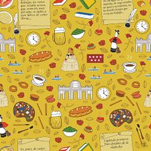  Gastronomic Souvenirs, Barcelona. Un proyecto de Creatividad, Dibujo, Diseño, Diseño de producto, Ilustración tradicional, Ilustración vectorial, Packaging, Diseño de personajes, Diseño digital, Ilustración digital y Pattern Design de Adelaida Pérez Santos - 15.01.2019