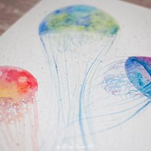 Meduzas fullcolor. Watercolor Painting project by Silvana Ravano - 01.15.2019