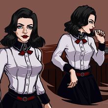 Elizabeth from Bioshock: Burial At The Sea. Un proyecto de Ilustración digital, Ilustración tradicional y Dibujo de Retrato de Ksenia - 24.12.2018