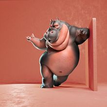 Hippo Ein Projekt aus dem Bereich 3D, 3-D-Animation, Design von 3-D-Figuren und Digitale Illustration von Luis Yrisarry Labadía - 18.01.2019