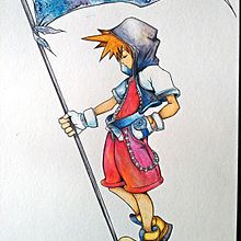 Sora (Kingdom Hearts). Traditional illustration project by Laura Orcera Perez - 01.18.2019