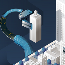 Portada revista de tecnología. Temática: Planificación de ciudades y tecnólogia.. Vector Illustration project by Sergio Picazo Ferro - 01.19.2019