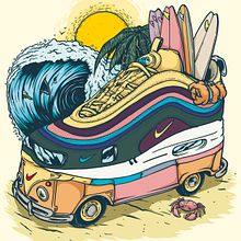 Air Max 1/97 Sean Wotherspoon. Un proyecto de Ilustración tradicional de Marcos Cabrera - 23.01.2019