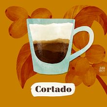 Café. Fine Arts, Creativit, Design, Graphic Design, Traditional illustration, Digital Illustration, Infographics, Watercolor Painting, and Advertising project by Ana Rey - 01.23.2019