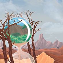 Reloj de arena, ilustración para el libro, Titanes, deshielo, dinamita.. Digital Illustration project by Fran Alberola Tejada - 01.10.2019