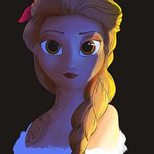 Elsa Pin Up. Digital Illustration project by Carlos Vicente Aparici - 01.28.2019