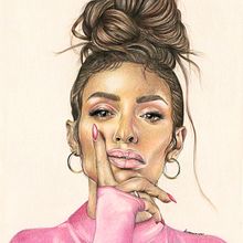 ELENI FOUREIRA (EUROVISIÓN 2018). Fine Arts, Concept Art, Creativit, Drawing, Pencil Drawing, Artistic Drawing, Portrait Drawing, Realistic Drawing, Design, Graphic Design, Photograph, Traditional illustration, and Painting project by Laura Romero Illustration - 01.28.2019