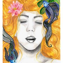 Tropical orgasm: técnica mixta de lápiz, gouache y tinta. Traditional illustration, and Watercolor Painting project by Sandra Wind - 01.28.2019