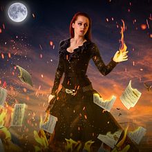 Lady on Fire. Design, and Traditional illustration project by Carlos Rosas - 12.12.2012
