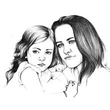Bella y Renesmee 2011 /2019. Desenho, Desenho a lápis, Desenho artístico, Desenho de retrato, Desenho realista e Ilustração tradicional projeto de Abril Cano Sanchez - 30.01.2019