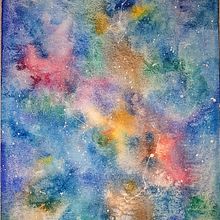 Técnicas de acuarela, proyecto final. Galaxia. Traditional illustration project by Caro Albarrán - 01.30.2019