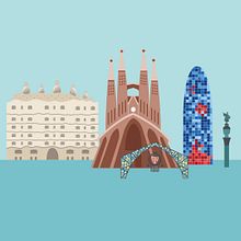 BARCELONA map. Art Direction, Design, Graphic Design, Traditional illustration, and Vector Illustration project by Tresa Carné Torrent - 02.07.2019