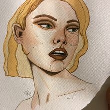 Retrato ilustrado en acuarela (sin composición digital) .  project by Elízabeth Tobar - 02.07.2019