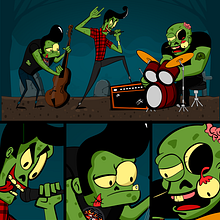 Mi Proyecto del curso: Ilustración para no ilustradores: Zombies Rockabilly. Vector Illustration project by Mario Franco - 02.10.2019