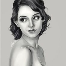 Emma Watson. Ilustração tradicional projeto de Susana Higuero - 12.02.2019