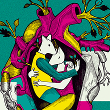 Abrazo Nocturno. Graphic Design, and Traditional illustration project by Víctor Rojas - 01.15.2018