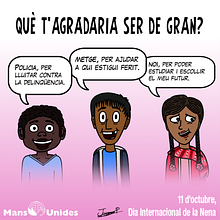 Día Internacional de la Niña (Mans Unides). Traditional illustration, Digital Illustration, and Social Media project by Jaume Pla Álvarez - 10.11.2017