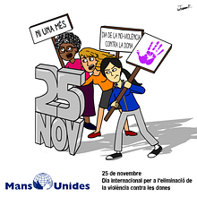 Día Internacional para la Eliminación de la Violencia contra la Mujer (Mans Unides). Traditional illustration, Digital Illustration, and Social Media project by Jaume Pla Álvarez - 11.25.2017