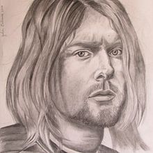 Kurt Cobain: Proyecto del curso Retrato realista con lápiz de grafito. Un proyecto de Dibujo a lápiz, Dibujo artístico, Dibujo de Retrato, Dibujo realista e Ilustración tradicional de julianzubiaurre - 18.02.2019