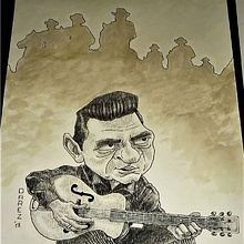 Johnny Cash "Ghost Riders in the Sky" 2018 ✏. Un progetto di Disegno e Disegno a matita di Daniel Pérez - 24.11.2018