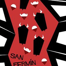 Diseño cartel San Fermín 2019 - Estilo Escuela de Nueva York Ein Projekt aus dem Bereich Design, Plakatdesign und Traditionelle Illustration von Alberto Camacho Gordaliza - 14.02.2019