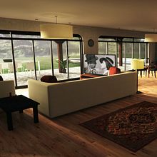 Interior amaneciendo. 3D, Architecture, Interior Architecture, Interior Design, Photographic Lighting, Infographics, 3D Modeling, Photograph, and Post-production project by Vicente Martínez Guaita - 02.15.2019