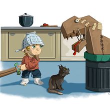 Cuidado con el Rex!. Drawing, Traditional illustration, and Digital Illustration project by Diego Fernandez Cueto - 04.27.2017