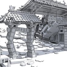 Godzillla Set Design. Un projet de Scénographie de Kris Bergthorson - 01.01.2013