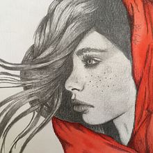 Mi caperucita. Portrait Drawing, and Traditional illustration project by Lidia Cantos - 02.24.2019