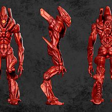 BOCETOS ROBÓTICOS. (RED AND GREEN ROBOTS SKETCH).. Un proyecto de 3D, Diseño de personajes, Diseño de personajes 3D, Ilustración tradicional, Ilustración digital y Modelado 3D de Sergio Gimeno Martínez - 20.02.2019