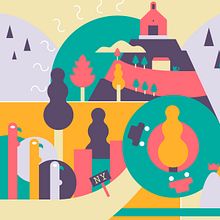 Landscape Ibi - Alicante. Vector Illustration project by Luisa Sirvent - 02.20.2019