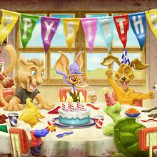 EL CUMPLEAÑOS . ( HAPPY BIRTHDAY!). Un proyecto de Ilustración tradicional e Ilustración digital de Sergio Gimeno Martínez - 20.02.2019