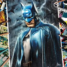 The Dark Knight - Ilustraciòn en làpices de colores y aerògrafo.. Drawing, Pencil Drawing, Artistic Drawing, and Realistic Drawing project by Mariano Mattos - 02.21.2019