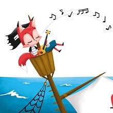 Fermín el guitarrista - álbum ilustrado. Een project van Redactioneel ontwerp, Traditionele illustratie y Digitale illustratie van Esther Sariv - 21.12.2018