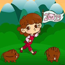 Feliz Año Nuevo Lunar. Traditional illustration, Digital Illustration, and Vector Illustration project by Brenda Dumas - 02.21.2019