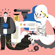 Mujeres en los medios. Digital Illustration project by Maryna Kizilova - 02.24.2019