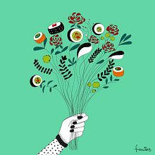 Ramo Sushi. Digital Illustration project by Fernanda Arce - 02.28.2019