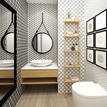 Bathroom black&white. Design, 3D, Art Direction, Creative Consulting, Interior Design & Interior Architecture project by Maria Gonzalez - 06.25.2019
