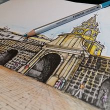 Urban Sketch Cartagena. Traditional illustration project by Andrés Rodriguez Ramirez - 09.10.2018