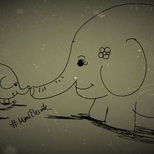 Ilustraciones para niños de Mamá Elefante . Projekt z dziedziny  R i sunek użytkownika Diana Man - 25.03.2019