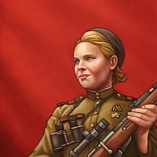 Roza Shanina. Projekt z dziedziny Trad, c i jna ilustracja użytkownika Rubén Megido - 06.03.2019