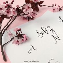 Invitación de boda caligráfica. Art Direction project by Cristina Grau - 03.08.2019