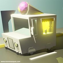 Camión de helado Lowpoly 3D. 3D project by Fco Javier Morón Vázquez - 12.06.2018