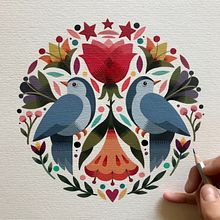 Two birds Co-working. Painting project by Maya Hanisch - 12.08.2018