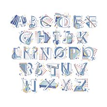 Alfabeto Ilustrado basado en instrumentos musicales. Traditional illustration project by German Parada Díaz - 03.09.2019