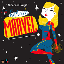 Captain Marvel Ein Projekt aus dem Bereich Kreativität, Design von Figuren, Traditionelle Illustration und Vektorillustration von Barhlo - 11.03.2019