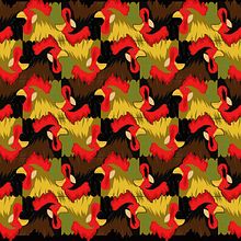 Diseño entramado. Año del gallo.. Un proyecto de Diseño, Pattern Design y Diseño de producto de Ada Cruz Leal - 13.03.2019