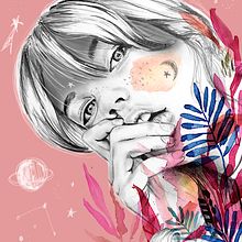 Mi Proyecto del curso: Retrato con lápiz, técnicas de color y Photoshop. Digital Illustration, and Watercolor Painting project by Lourdes Villagra - 04.25.2019