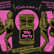 Invitación Fiesta Luau. Colagem projeto de Paula de Aguirre García - 18.03.2019